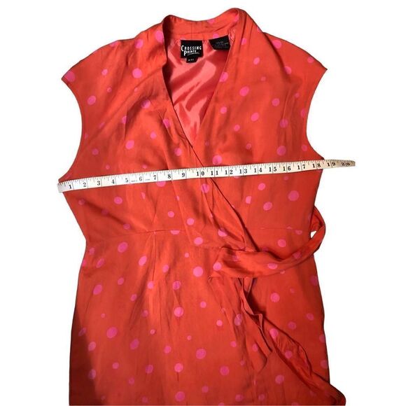 Crossing Pointe silk faux wrap polka dot dress - Picture 8 of 9